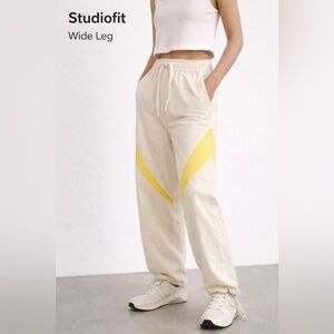Cream Cotton Pants with Yellow Accent